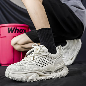 Chaussures pour hommes 2025 – Nouvelle collection été, respirantes en maille, à lacets, tendance, polyvalentes, à semelle épaisse, résistantes à l'usure, style jeune et sportif décontracté - Product Image 4