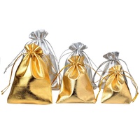 Sac en tissu pour emballage de bijoux réglable couleur argent or pochettes de rangement de mariage avec cordon pour sacs-cadeaux de bonbons de fête