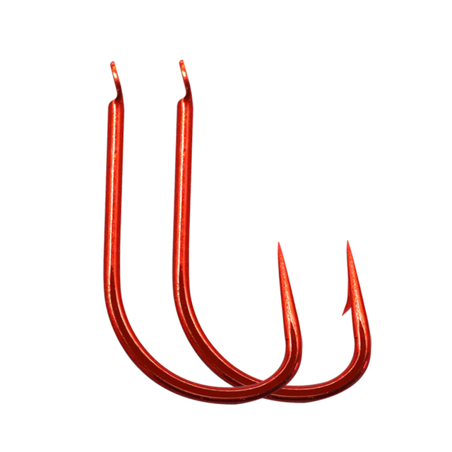 Custom Carbon Steel Red Fishing Hooks Freshwater Stream River Small Hook Tackle