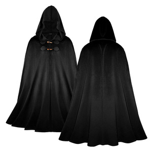 Capa Medieval de Terciopelo con Capucha, Capa Renacentista Steampunk con Capucha, Capa Vintage para Cosplay de Mago o Caballero, Disfraz de Halloween - Product Image 3