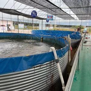 Factory <b>Plastic</b> <b>Fish</b> Farming <b>Tank</b> Easy to Install with Thickened Material and Good Stability Circular Galvanized Sheet - Product Image 1