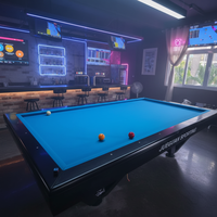 Table de billard de luxe à 3 coussins, sans boules, avec rail et pieds en bois massif, plateau en ardoise, qualité tournoi