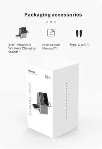<span class=keywords><strong>Cargador</strong></span> inalámbrico rápido de carga inalámbrica para teléfono 3 en 1 de 15W con soporte magnético para teléfono para auriculares de reloj inteligente - Product Image 6