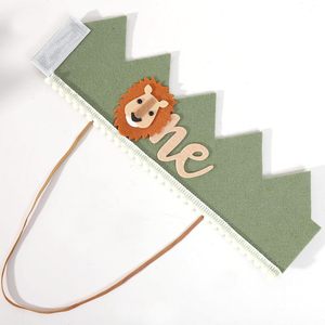 Décoration de fête d'anniversaire pour enfants, couronne de lion pour bébé d'un an, élégante coiffe - Product Image 3