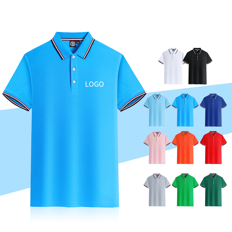 Kualitas Terbaik Katun Murni Kain Berat Polo Shirt Pria Kasual Staf Kustom Polo T Shirt Anti-Shrink