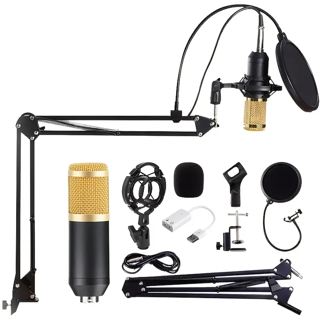 BM 800 Wired Microphone for PC Computer Smartphone Recording Singing Gaming Live Streaming Cardioid Condenser