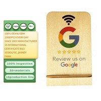 Support d'affichage personnalisé en bois massif pour avis Google avec support de code QR pour avis clients de restaurants et cafés