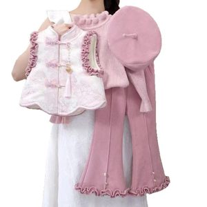 Tongxingyuan Girls Chinese Style New Year Outfit Winter Thick Tang Suit Clothing Set - Product Image 5