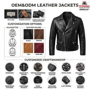 Chaqueta <span class=keywords><strong>de</strong></span> <span class=keywords><strong>Cuero</strong></span> para <span class=keywords><strong>Hombre</strong></span>, Estilo Piloto <span class=keywords><strong>de</strong></span> Carreras, Personalizada OEM ODM, con Cuello Alto y Logotipo Frontal - Product Image 5