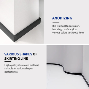 Tùy chỉnh-thực hiện hợp kim nhôm vật liệu trang trí bằng gỗ Ốp chân tường LED dòng thiết bị Ốp chân tường Hội Đồng Quản trị với nhà phòng khách - Product Image 3