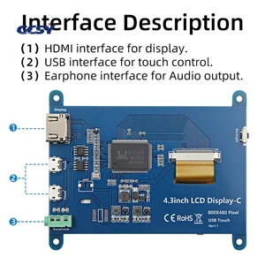 MPI4306 800*480 <strong>LCD</strong> Display 4.<strong>3</strong>'' TFT <strong>LCD</strong> Screen 4.<strong>3</strong> Inch IPS <strong>LCD</strong> <strong>Module</strong> for Raspberry Pi - Product Image 4