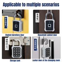 Cadenas intelligent étanche à empreinte digitale, sans clé, biométrique, avec contrôle via application Cloud Tuya pour gymnases/écoles (aluminium/laiton)
