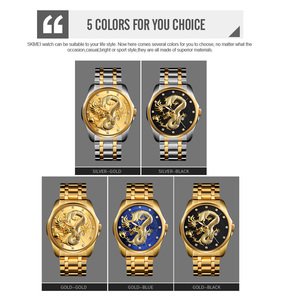 Montre <span class=keywords><strong>SKMEI</strong></span> <span class=keywords><strong>9193</strong></span>, nouveau cadran gaufré, luxueuse et raffinée, pour homme d'affaires, étanche 3ATM, montre à quartz en acier inoxydable multicolore - Product Image 3