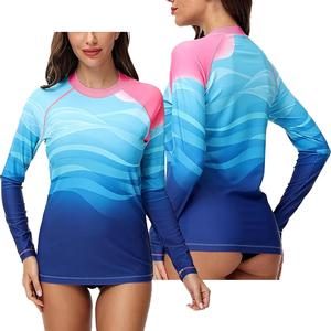 Fait sur mesure Uv protection solaire Rash Guard filles Compression chemises Upf50 femmes Rash Guard à manches longues <span class=keywords><strong>surf</strong></span> <span class=keywords><strong>haut</strong></span> de bain - Product Image 1