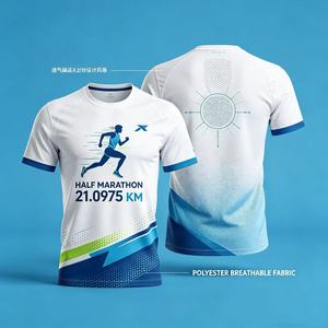 Wholesale Sports T-shirts Polyester Custom Sublimation <b>Tshirts</b> Printing Promotional Blank Marathon Race Running t Shirt - Product Image 1