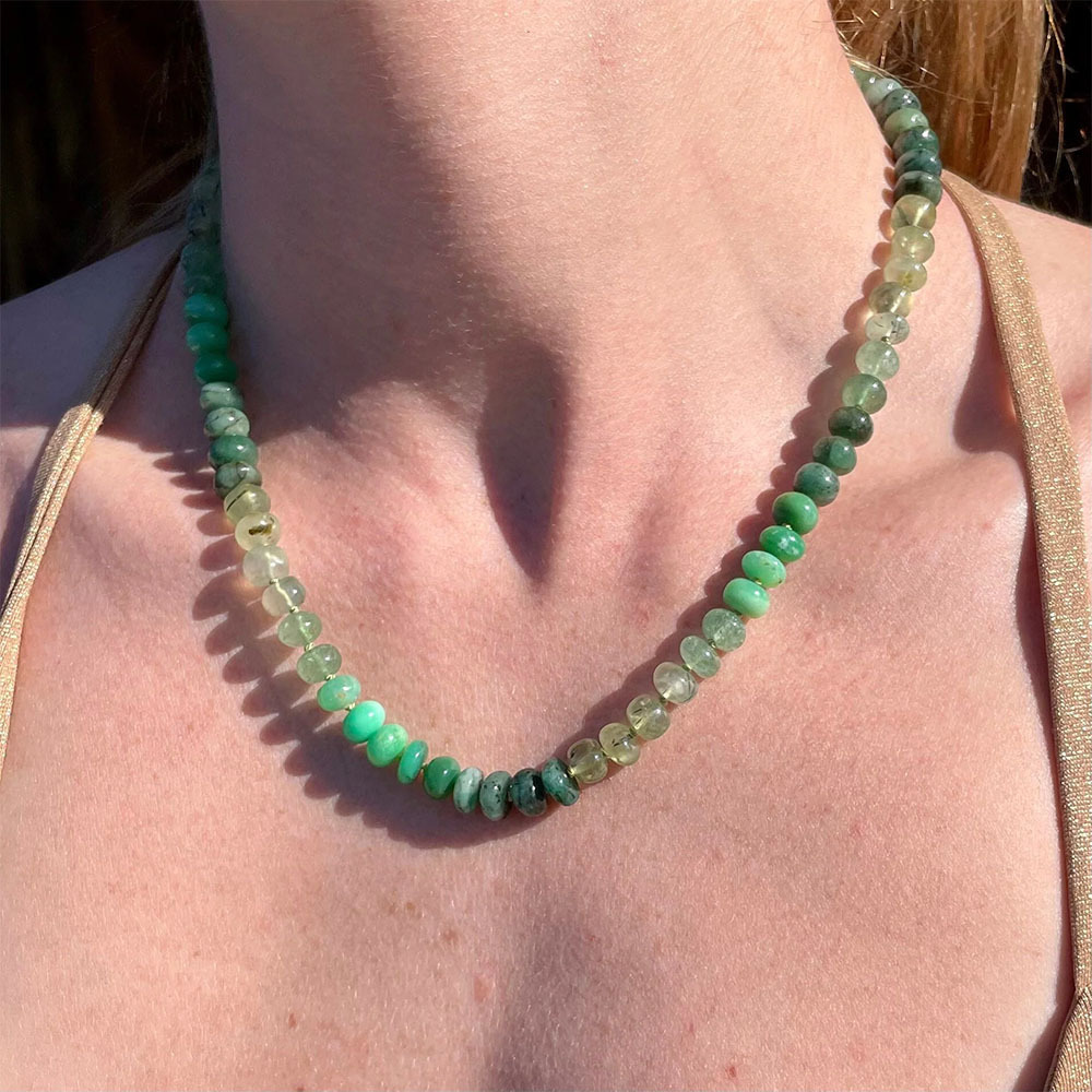 colorful large stone necklace