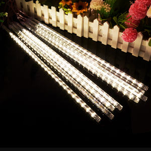 أضواء نيازك متساقطة 192 لمبة LED بطول 11.8 بوصة و8 أنابيب، مقاومة للماء، تُوصل بالكهرباء، لتزيين شجرة عيد الميلاد والساحات والحفلات - Product Image 1