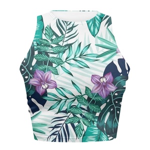Gran oferta Hawaii flor y hoja impresa verano transpirable señora Sexy Tops moda polinesio patrón chaleco <span class=keywords><strong>mujer</strong></span> Skinny Tank Top - Product Image 3