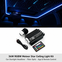 Kit de plafond étoilé pour voiture à fibre optique 36W RGBW, machine à ciel étoilé intégrée avec effet de météore