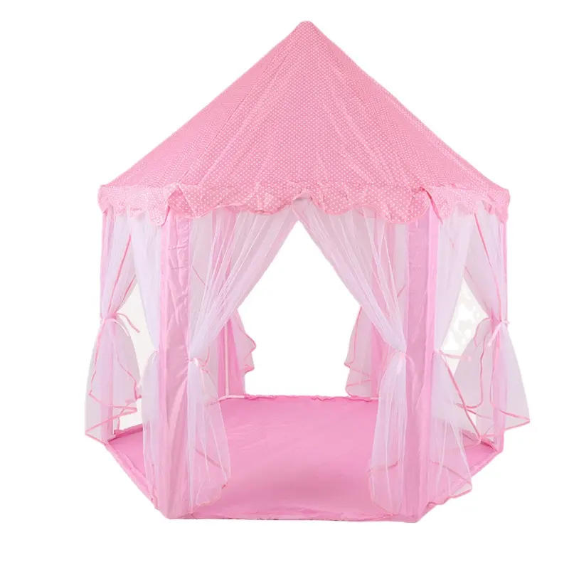 Princess House Toy Tent Kids Gypsophila Castle Play Toy Tent mit Little Star String Lights Children Indoor Outdoor Games