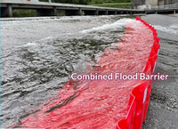 Barrera portátil de plástico roja contra inundaciones, salvavidas, impermeable, en forma de L, puerta antideslizante contra inundaciones, productos de seguridad acuática