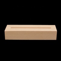 Nouvelle arrivée en bois massif Led affichage veilleuse socle support acrylique 3d Led lampe socle en bois