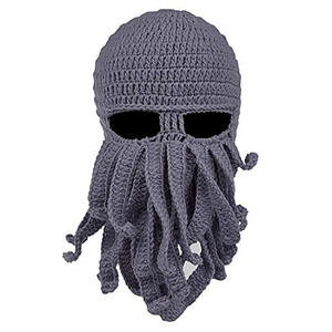 Gorro de barba tejido cálido sombrero de pulpo a prueba de viento divertido para hombres mujeres invierno Halloween Cosplay - Product Image 1