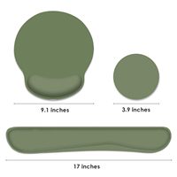 Ensemble de tapis de souris vert ergonomique avec support de poignet Base en caoutchouc antidérapante repose-poignets pour les jeux de bureau à domicile