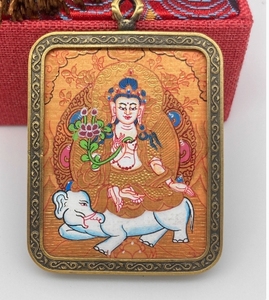Vẽ tay mười hai cung hoàng đạo, ủy thác của Phật, Mặt dây chuyền xe hơi Mặt dây chuyền thangka nữ tính để loại bỏ Hận Thù Tangka - Product Image 3