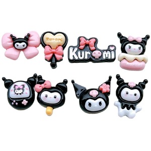 Accessoires de bijoux en résine Kuromi Sanrio, décoration DIY pour coque de téléphone, style frais et doux, breloque en plastique nœud, sucette et gâteau - Product Image 5