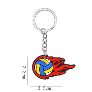 Custom Logo Soft PVC Keychains Rubber Keyring Carton Anime 2D Effect Customized Soccer Basketball <strong>Rugby</strong> Shape Personalized <strong>Gift</strong> - Product Image 4