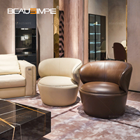 Canapé simple moderne et léger de haute qualité en cuir Chaise de loisirs Villa Hôtel Appartement Salon Chambre Mobilier Fauteuil