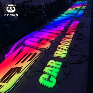 Custom Design 3D RGB LED Illuminated Outdoor <strong>Billboard</strong> Signage For Nightclub Food Truck IP54 Weatherproof Wall/Ground Mountable - Product Image 6