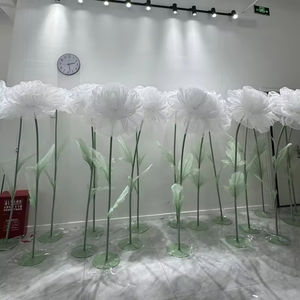 تخفيضات هائلة زهور اصطناعية ديكور الفاوانيا الأورجانزا مع جذع مجاني وقاعدة للمنزل الزفاف حفلة خلفية المهرجان - Product Image 3