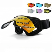 Usine en Stock Fabrication Coupe-Vent Logo Personnalisé Anti-buée Lunettes de Luxe UV400 Snowboard Mountain Ski Flip Top Cover Goggles