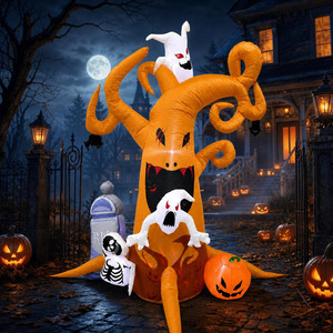 Decoración de Halloween 2026: Espeluznante Calavera Fantasma Inflable de 2.4 Metros para Ambiente de Patio - Product Image 2