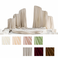 Décorations de mariage : Rideaux en tissu en forme d'éventail, toile de fond de scène de fête, support de toile de fond de mariage, rideau de fond semi-circulaire