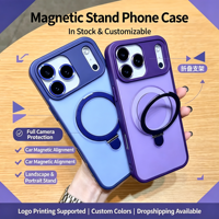 Coques de téléphone antichoc en gros S26 avec support magnétique mat pour iPhone 18 Pro Max 18 17 16 15 14 13 12 11