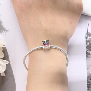 Makeup <b>Perfume</b> <b>Bottle</b> Charm Beads Classic Children's Copper Silver Plated CZ Enamel Charms for DIY Bracelet Gift - Product Image 4