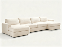 Canapé modulaire en U FERLY de style italien, double chaise longue, coussins en duvet, reconfigurable, pour salon