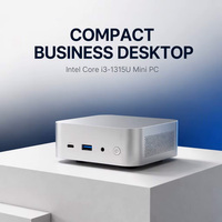 Mini PC Intel Core I3-1315U 6 cœurs 8 threads LPDDR4 16 Go Double M.2 NVMe WiFi 6 2.1 Windows 11 Linux Ordinateur de bureau