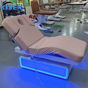 Lit de beauté électrique Kisen pour salon - Table de massage faciale réglable à 3 moteurs avec lumière LED, équipement de spa de luxe - Product Image 6