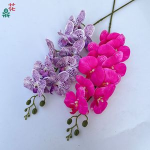 Orchidées Phalaenopsis à neuf têtes, fleurs en soie, gaufrage, façonnage du tige, décoration de mariage, fleurs artificielles - Product Image 3