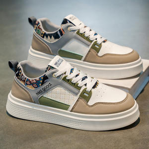 Chaussures pour hommes, nouvelles chaussures de sport décontractées en cuir blanc respirant, baskets décontractées tendance pour homme, chaussures de skate décontractées polyvalentes - Product Image 2