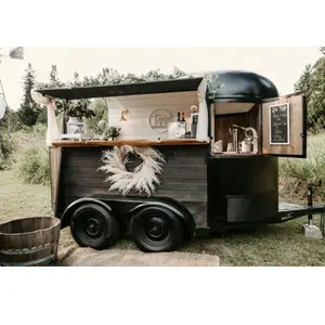Kleine Coffeeshop Fastfood Truck Trailer Fastfood Kiosk Paardentrailer Gedraaid Mobiele Café Bar