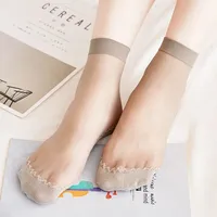 Chaussettes courtes pour femmes en nylon, fines, respirantes, transparentes, légères, décontractées, pour le printemps