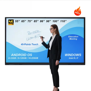Best Value 4K LCD Interactive Whiteboard Multi-Touch Smart Magnetic Pens School Education 75/86/65 Inch LED Panel 1-Year - Product Image 1