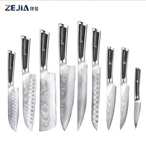 سكين طاه ياباني تصميم جديد عالي الطلب 9-داماكوس VG10 مقبض ساطور لحم Cleaver G10 - Product Image 1