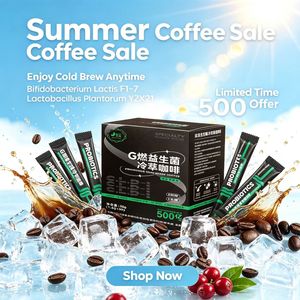 Caffè Nero Arabica Probiotico Premium Funzionale e Sottile, Caffè Istantaneo Cold Brew a Bassa Temperatura in Stick, Senza Zucchero, Gusto Morbido - Product Image 1