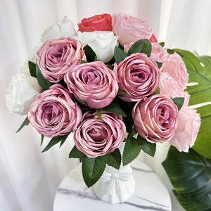 Pas cher Prix Faux Chou <span class=keywords><strong>Rose</strong></span> Bush Mariage Fleur Artificielle Décorative 7 Têtes <span class=keywords><strong>Rose</strong></span> <span class=keywords><strong>Bouquet</strong></span> - Product Image 4